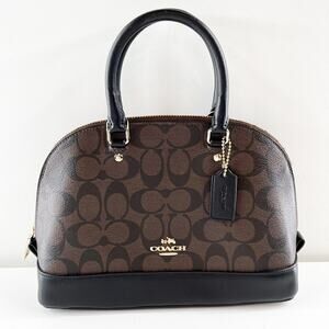 Coach Mini Sierra Satchel Signature C Brown Black Purse